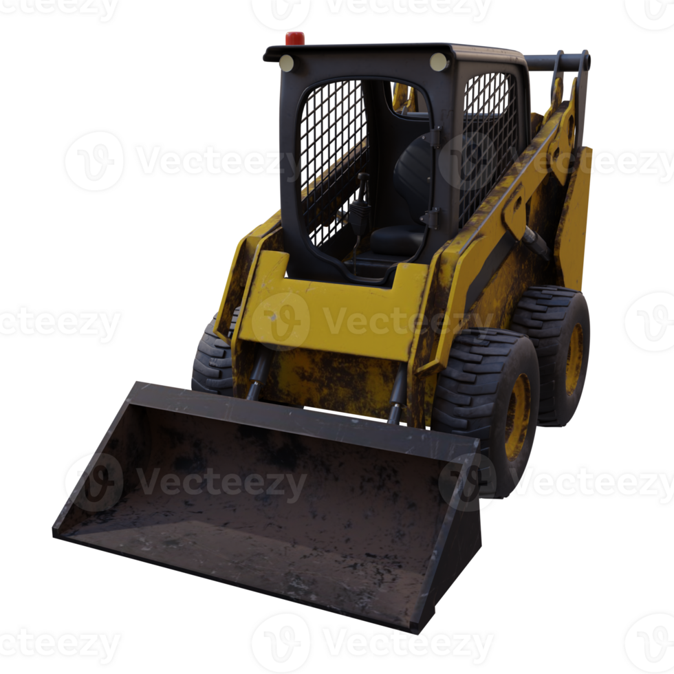 3d render bobcat machine with transparent background png