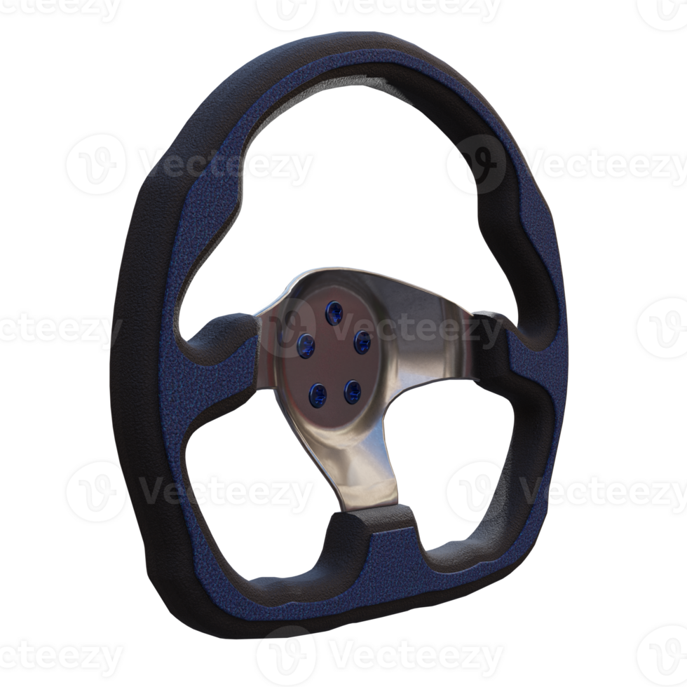 3d render steering wheel with transparent background png