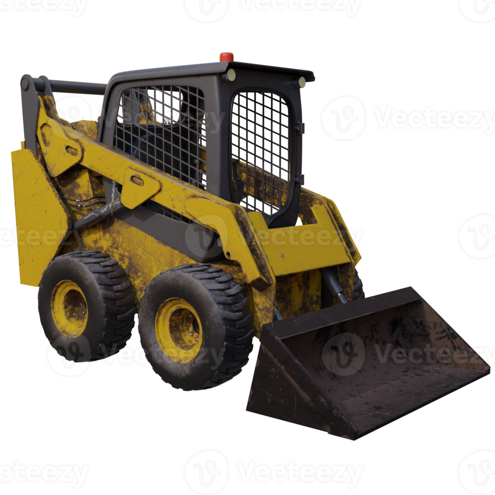 3d render bobcat machine with transparent background png