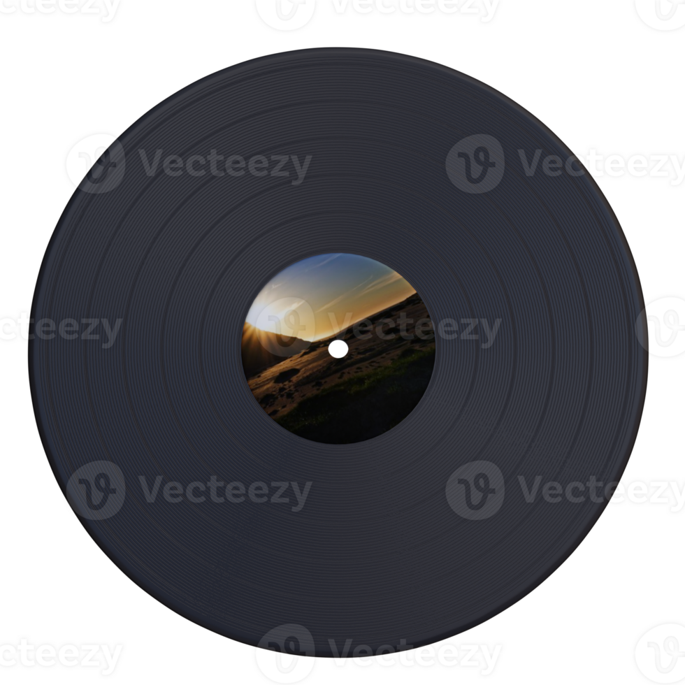 3d render vinyl disk with transparent background png