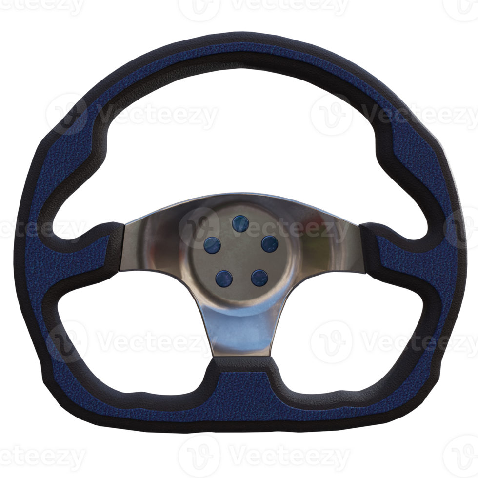 3d render steering wheel with transparent background png