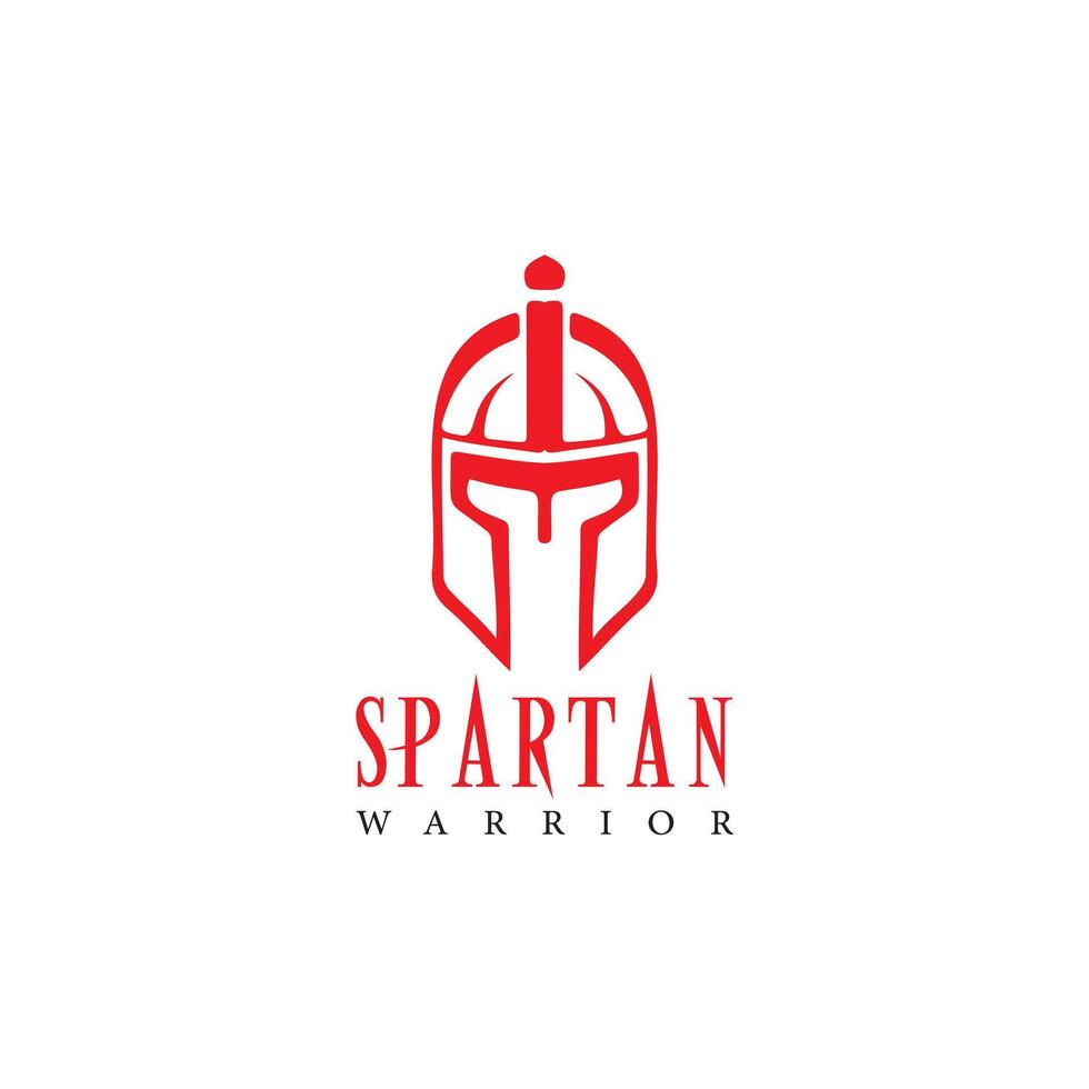 Spartan Warrior Helmet Emblem Symbolizing Strength and Valor vector