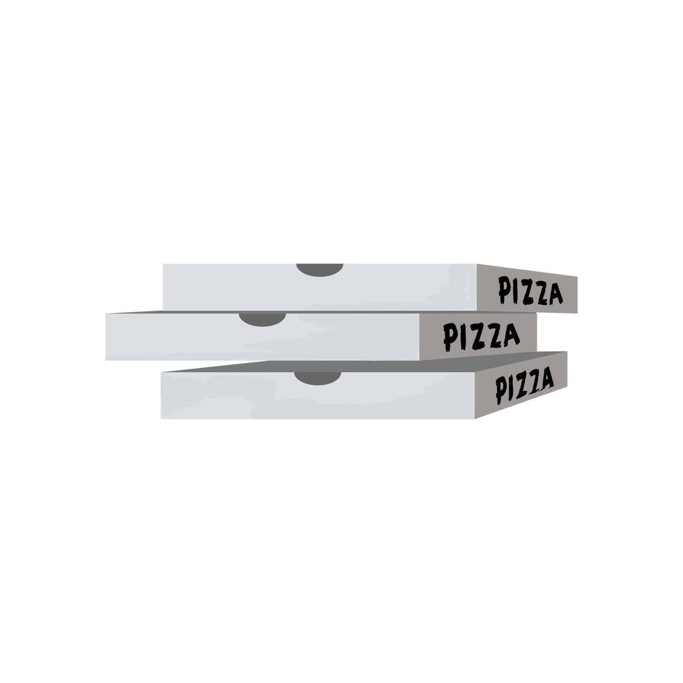 three boxes of pizza. Flat style. Design for pizza delivery service, pizzeria. Design of a mobile application cafe, fast food vector