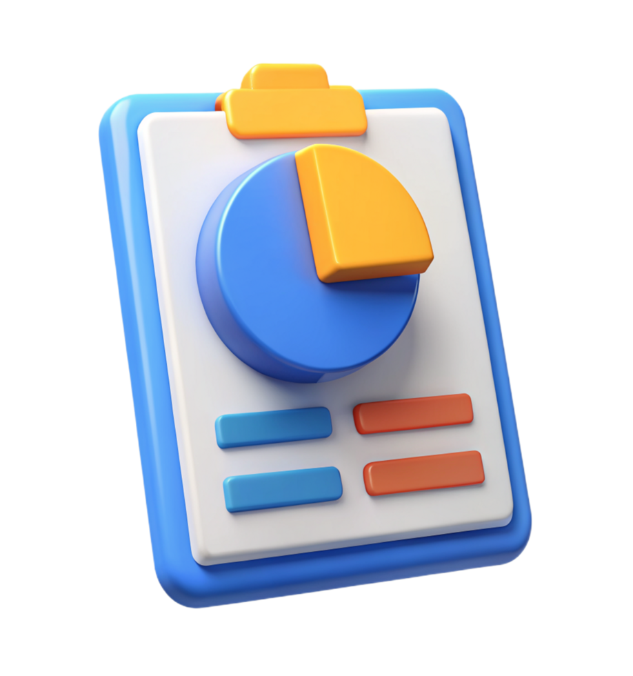 Business Report with Pie Chart 3d Object png