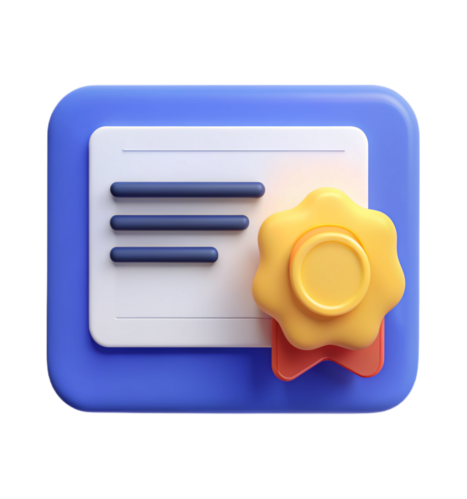 Education Certificate 3d Asset png