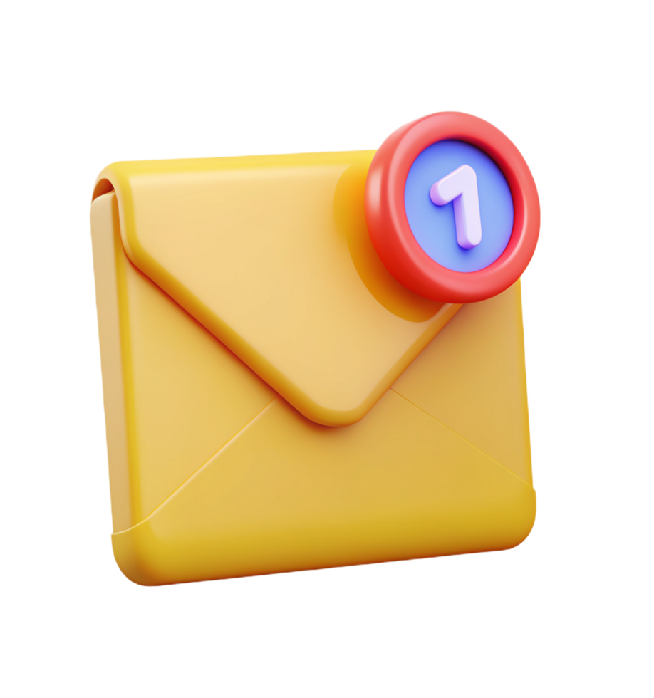Mail with Notification 3d Style png