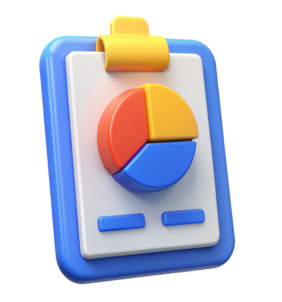 Business Report with Pie Chart 3d Illustration png
