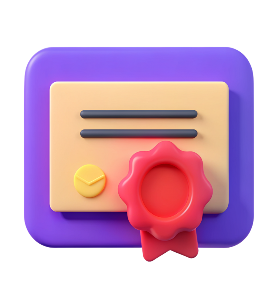 Education Certificate 3d Image png