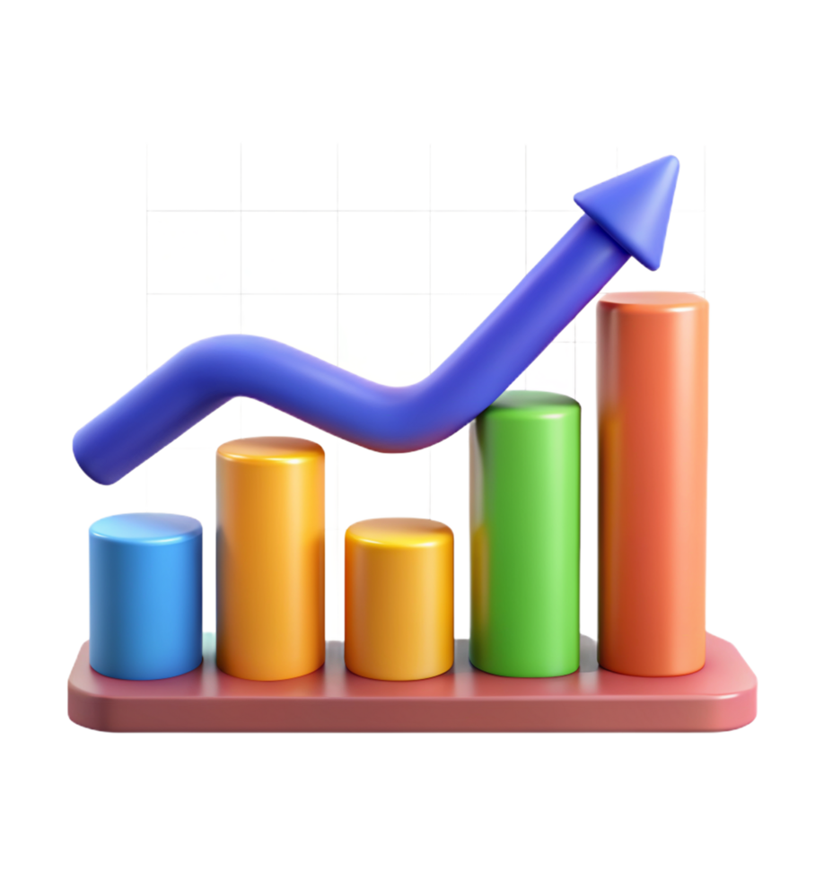 Growth Business Chart 3d Asset png