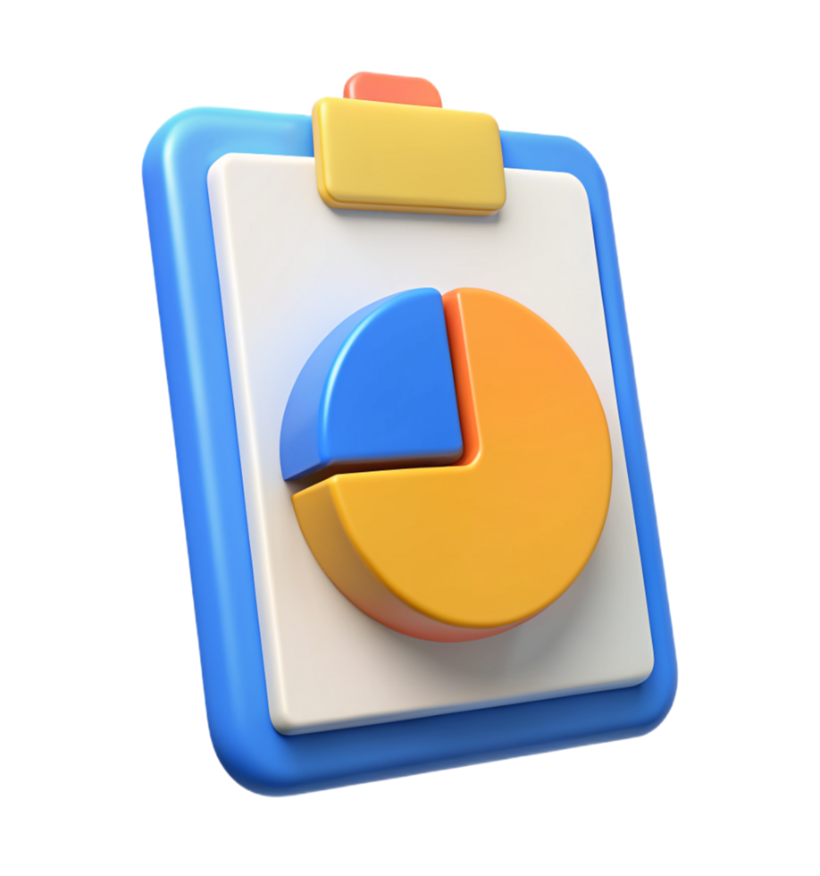 Business Report with Pie Chart 3d Graphic png