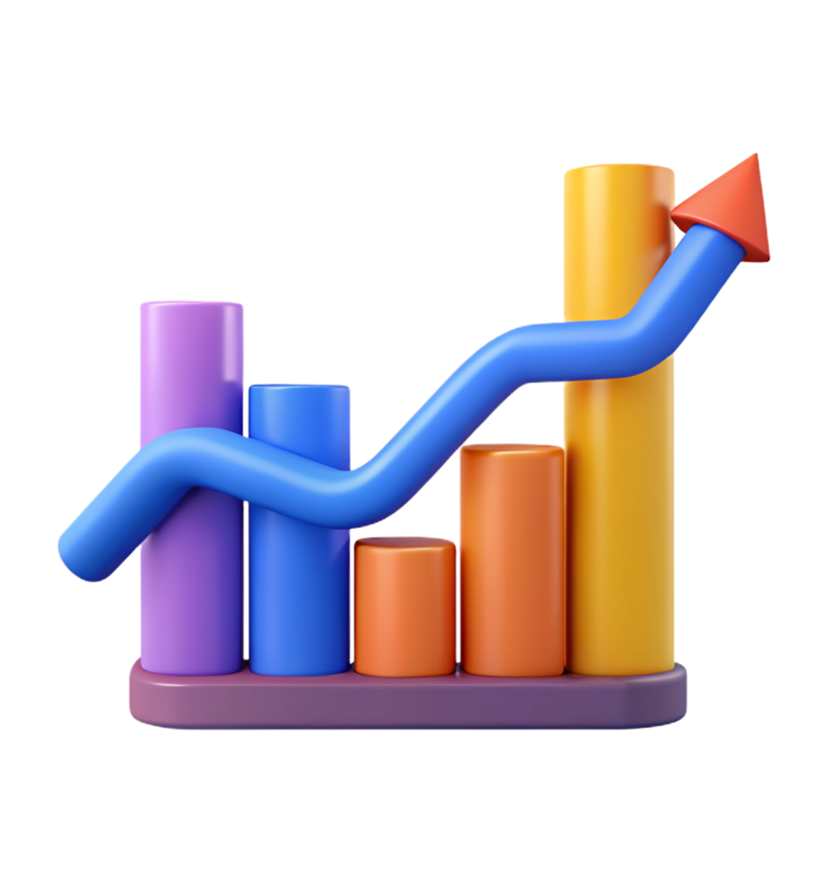 Growth Business Chart 3d Style png