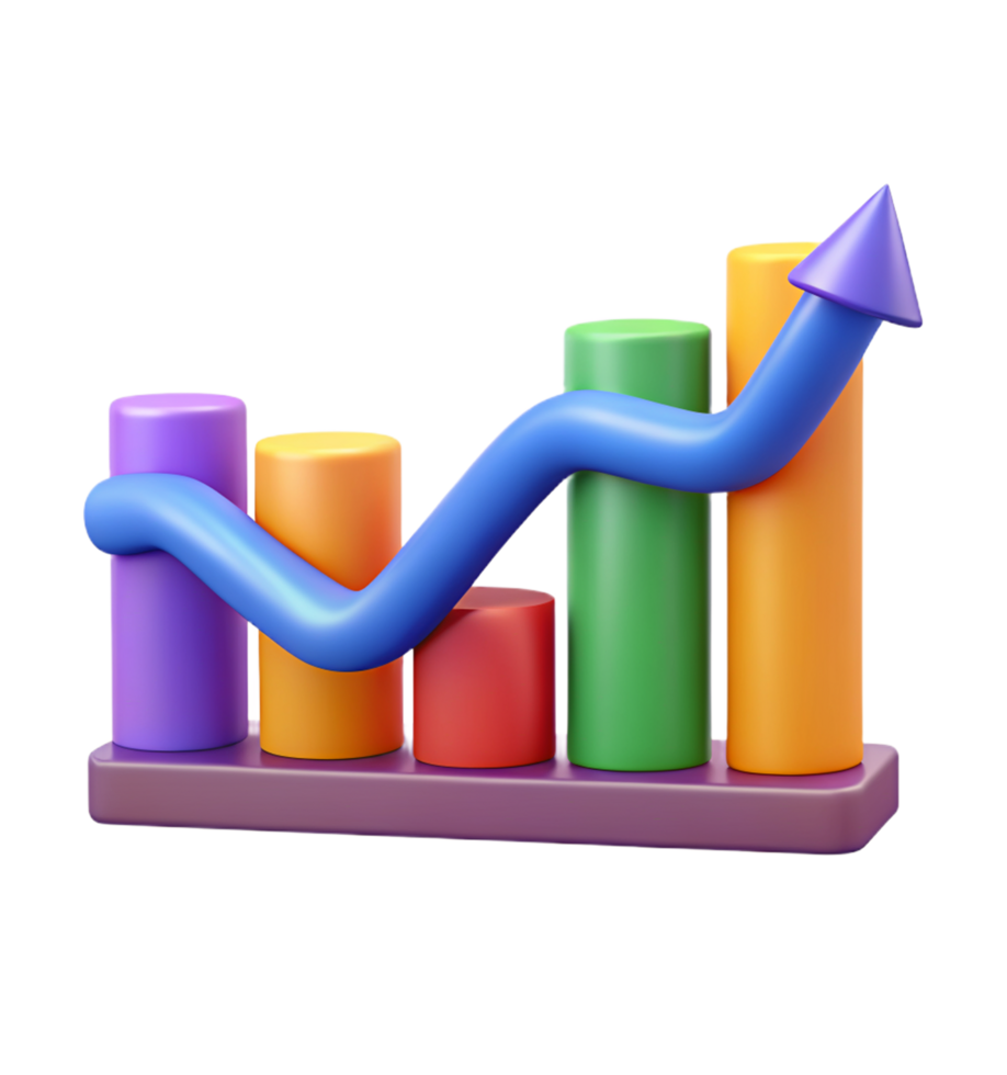 Growth Business Chart 3d Concept png