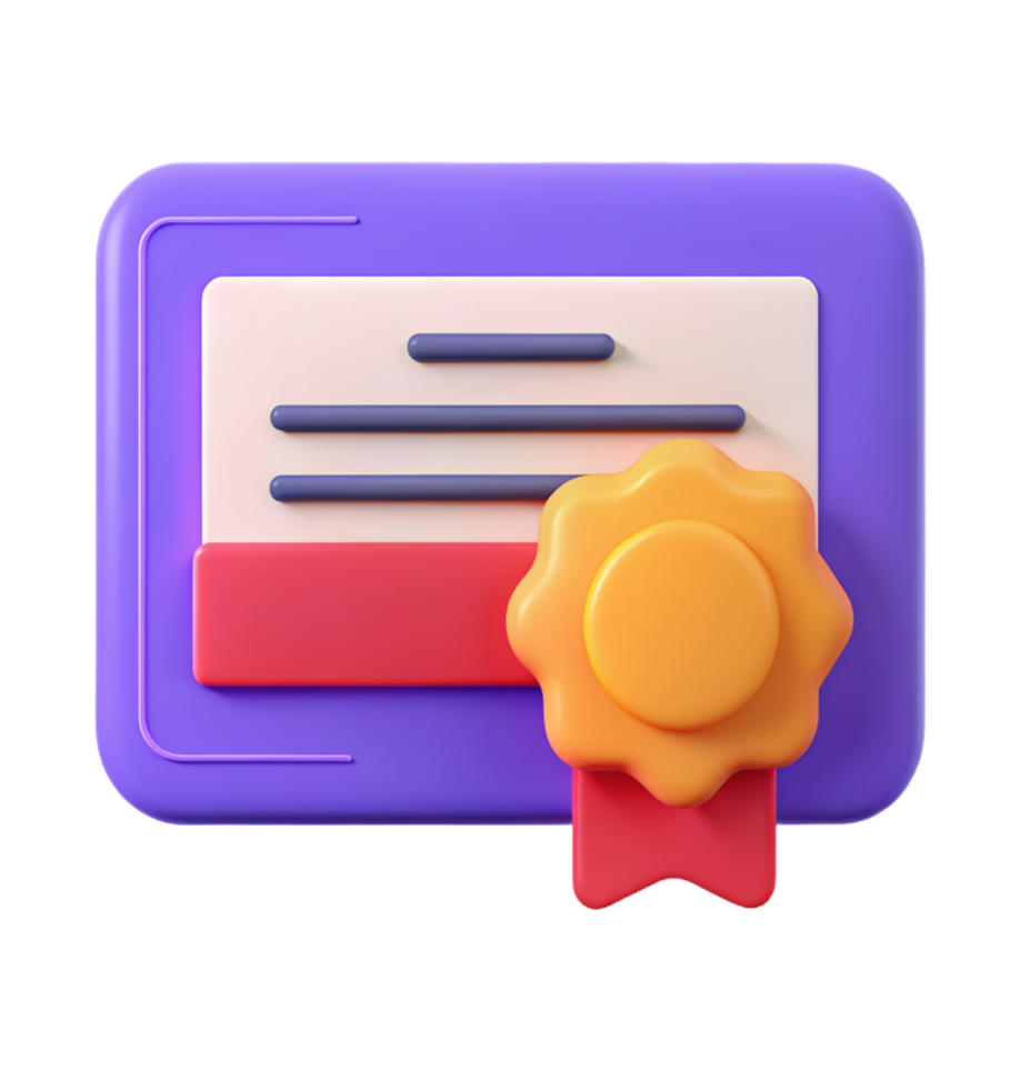 Education Certificate 3d Item png
