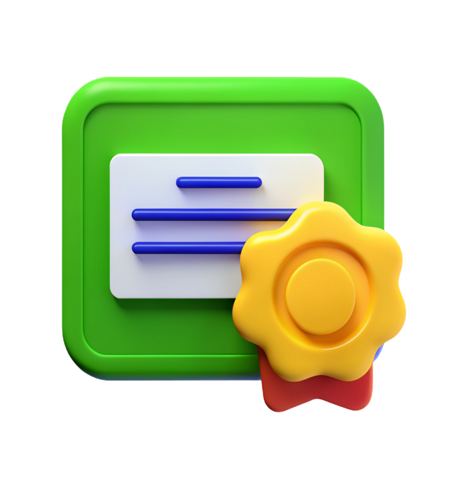 Education Certificate 3d Object png