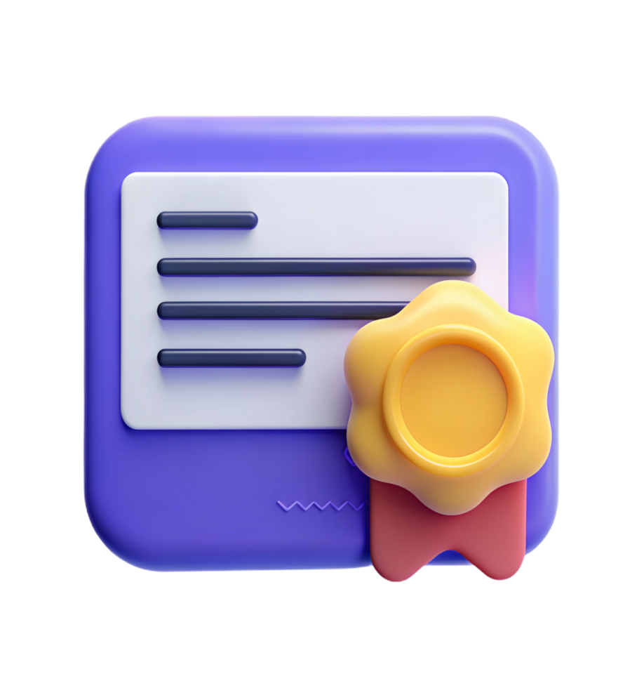 Education Certificate 3d Graphic png