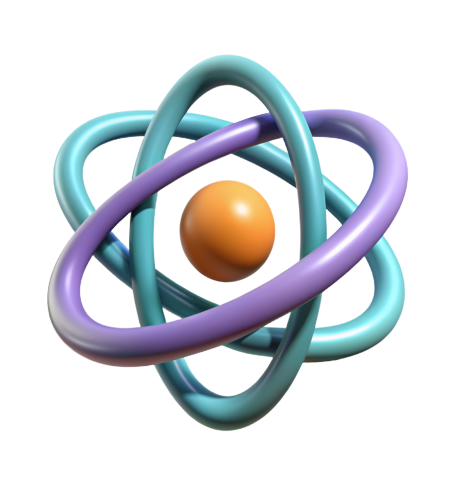 Atom Molecule 3d Render png