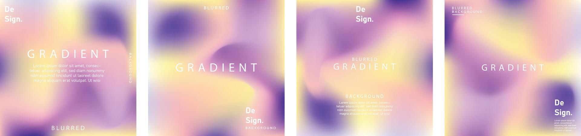 gradient mesh summer vibes background set. Square colorful templates for posts, banners and posters. vector