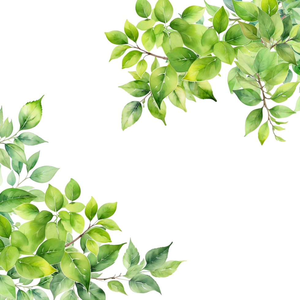 square frame with leaves border png