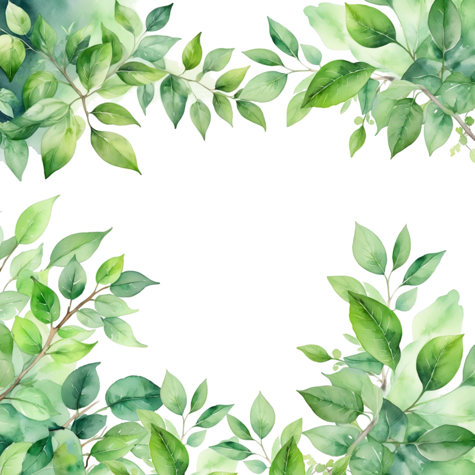 square frame with leaves border png