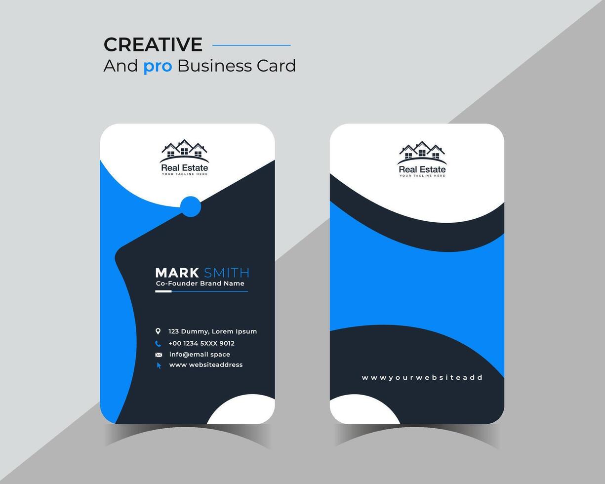 corporate business card template design, creative and clean business card . vector