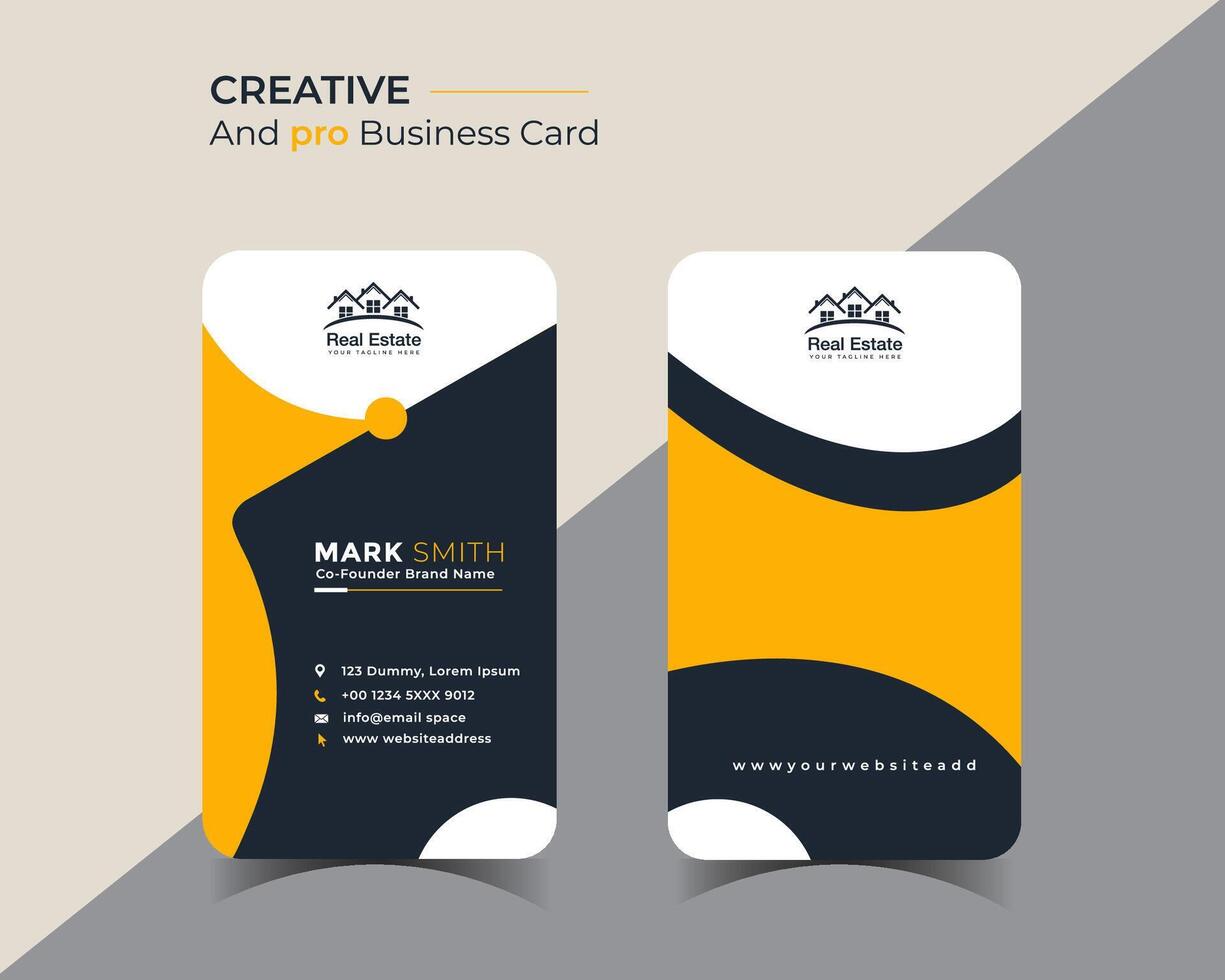 corporate business card template design, creative and clean business card . vector