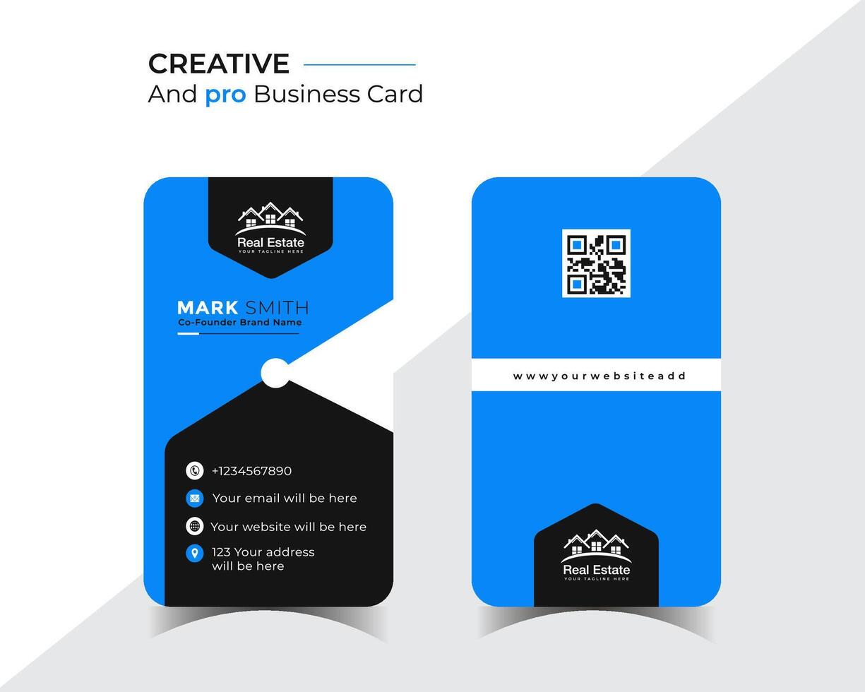 Corporate business card template design, creative and clean business card. vector