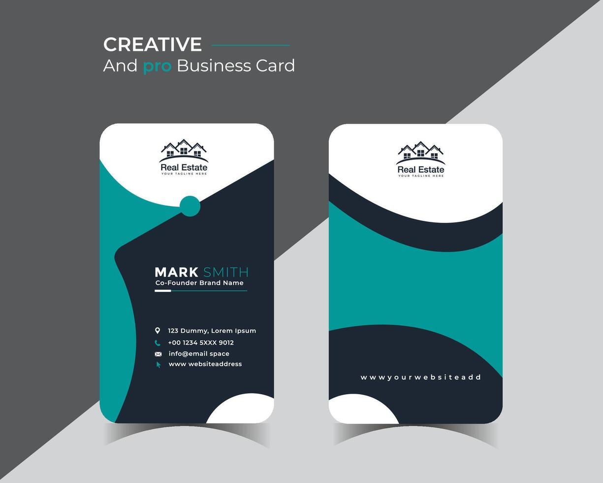 corporate business card template design, creative and clean business card . vector