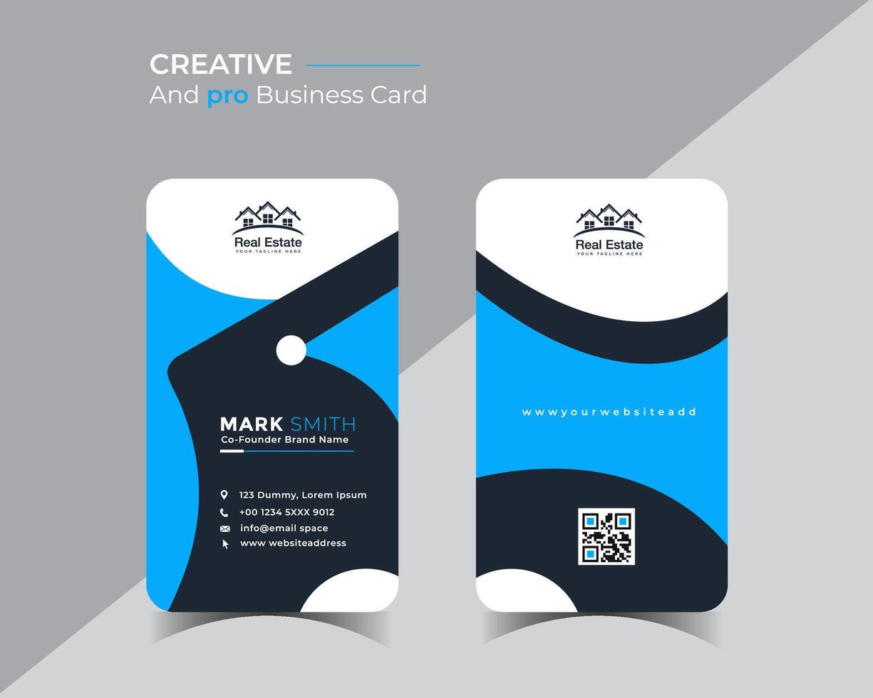 corporate business card template design, creative and clean business card . vector