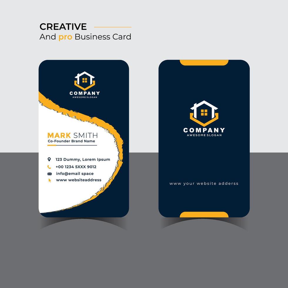 Corporate business card template design, creative and clean business card. vector