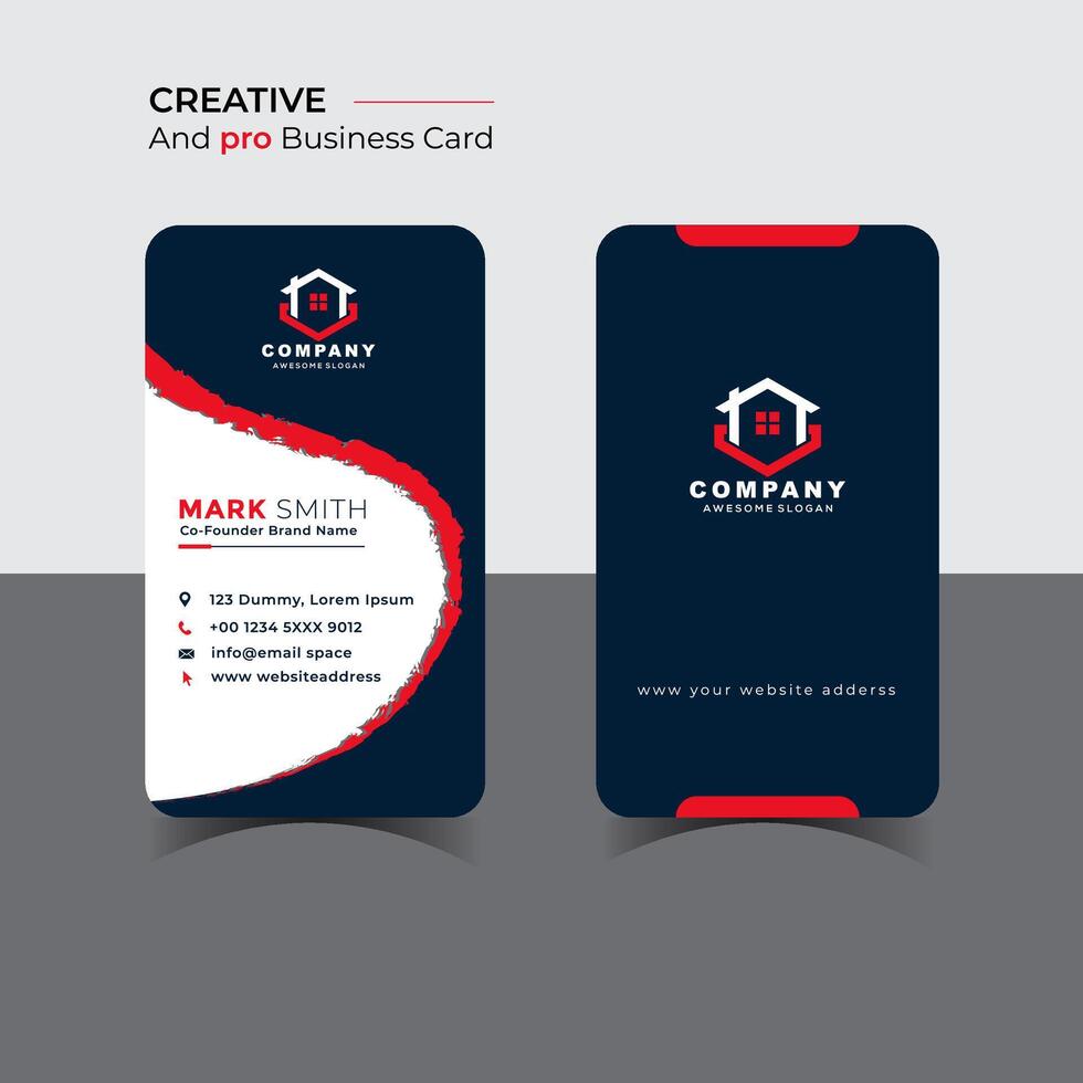 Corporate business card template design, creative and clean business card. vector