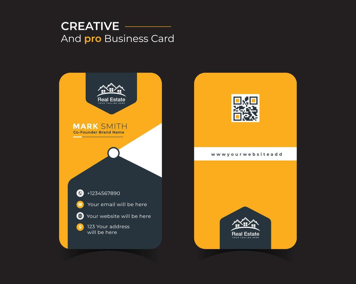 Corporate business card template design, creative and clean business card. vector