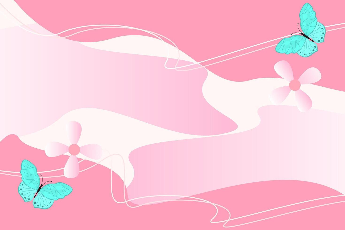 abstract background of pink gradient colors and butterflies vector