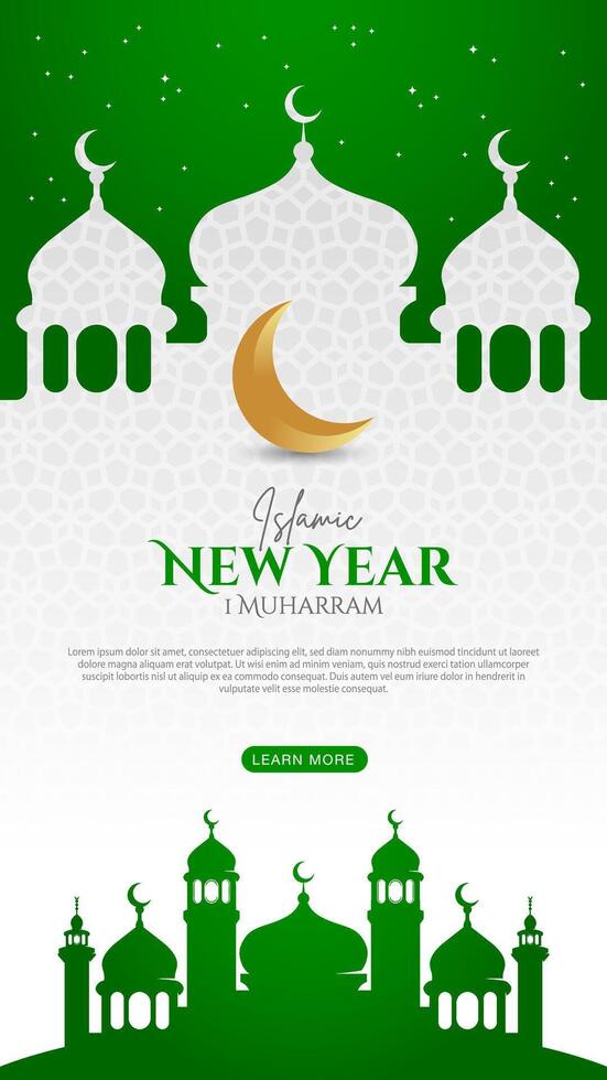 Islmaic New Year Poster and Social Media Stories vector
