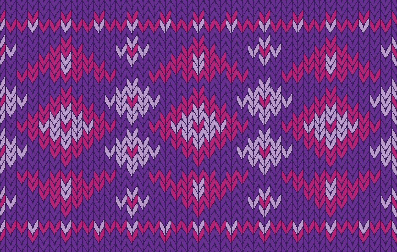 Knitted pattern seamless fabric purple color tone. traditional knitted pattern ethnic style. Designed for background ,wallpaper ,carpet ,clothing ,knitted pattern ,fabric ,embroidery ,textile vector