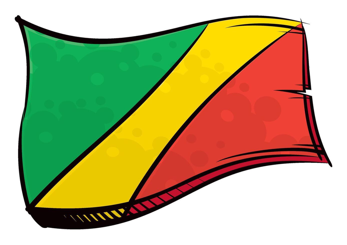 Painted Congo flag waving in wind vector