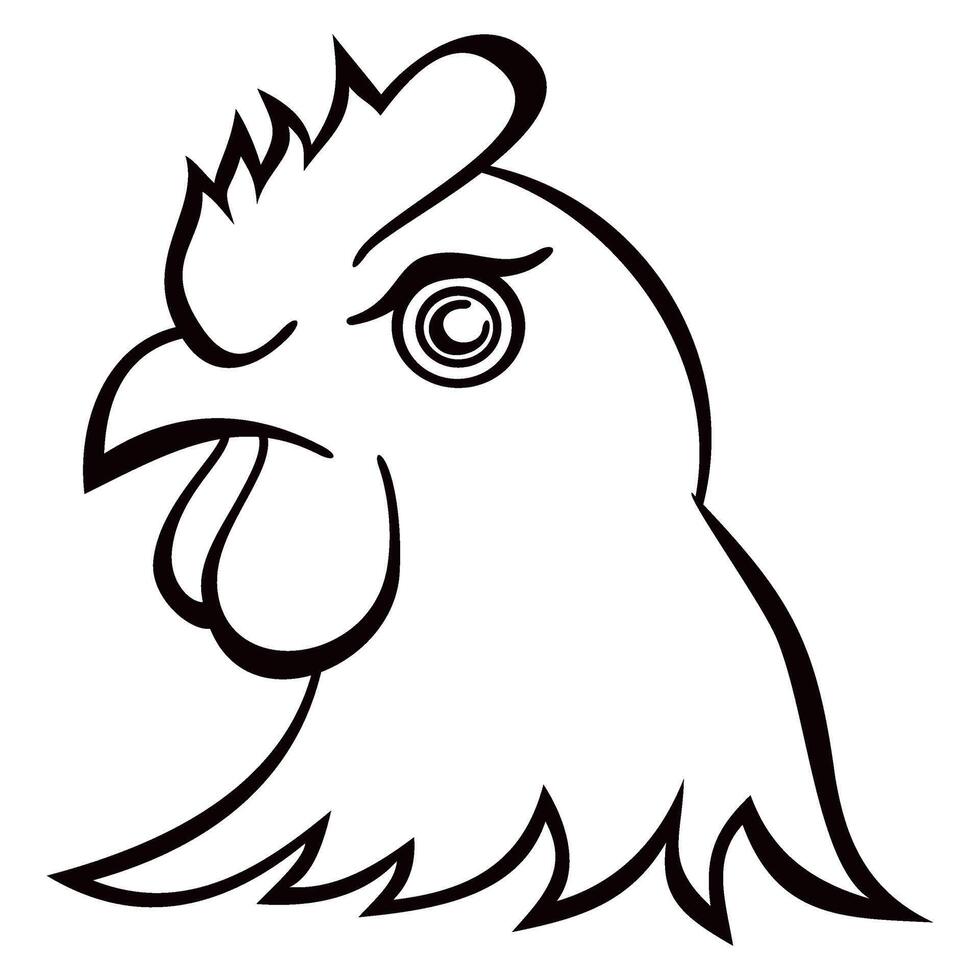 Chicken head symbol 46902907 Vector Art at Vecteezy