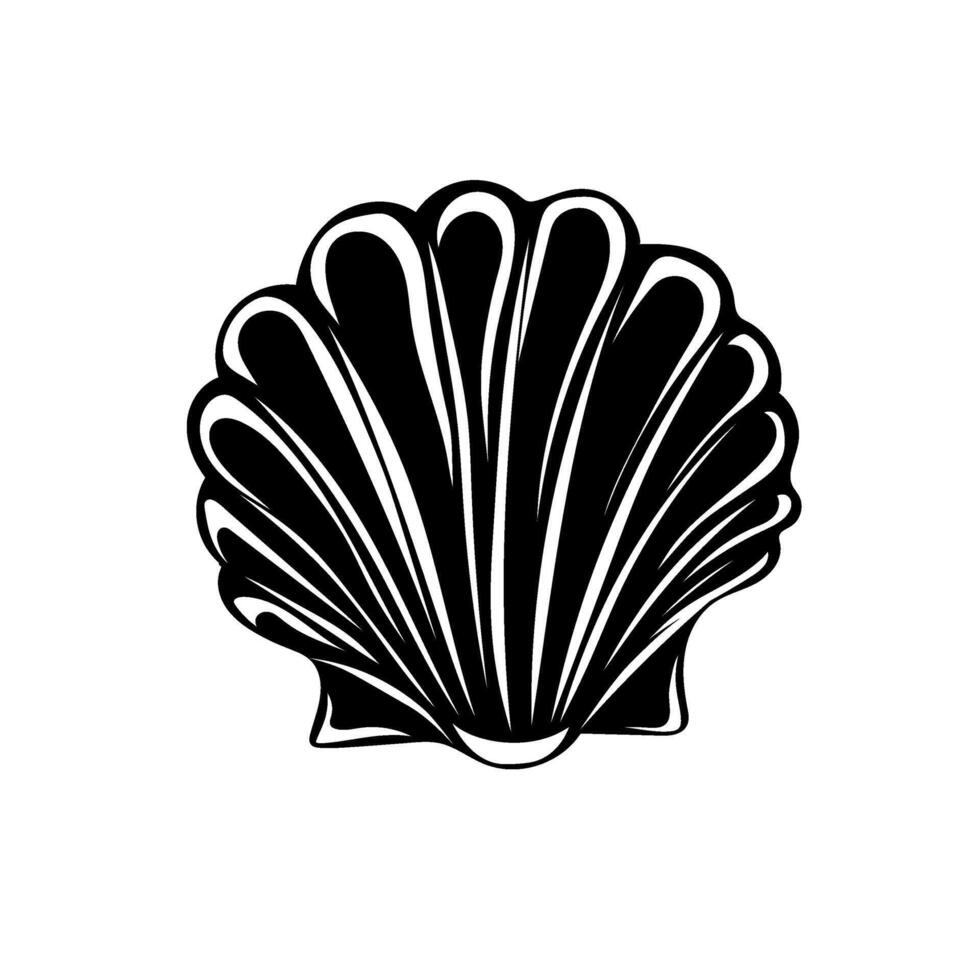Silhouette of seashell . Shellfish. Marine dwellers. Concept of sea and ocean life vector