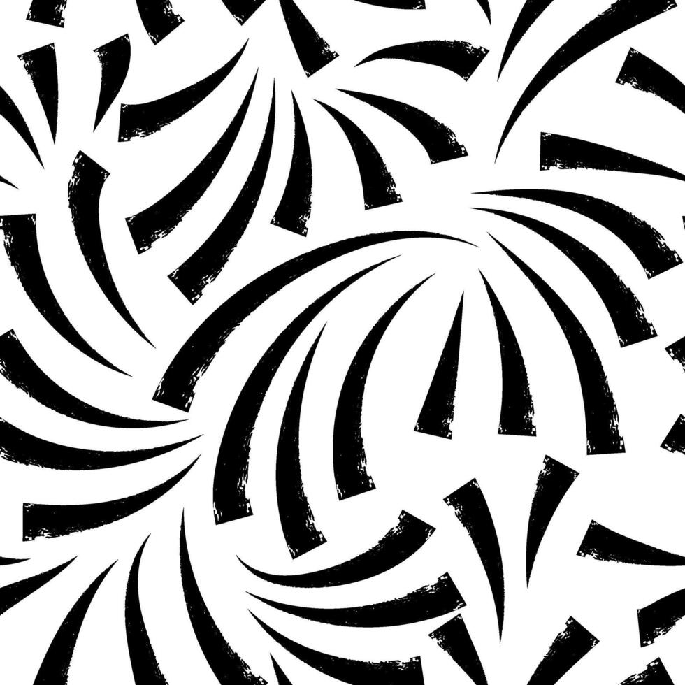 Seamless pattern with textured lines and curls. Chalk grunge curves. Abstract background with brush strokes. Great for textile, fabric, wallpaper, wrapping, scrapbook and packaging vector