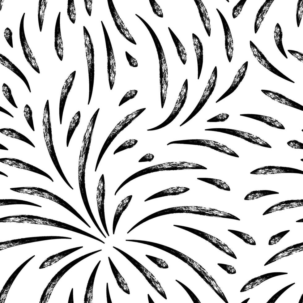 Seamless pattern with textured lines and curls. Chalk grunge curves. Abstract background with brush strokes. Great for textile, fabric, wallpaper, wrapping, scrapbook and packaging vector