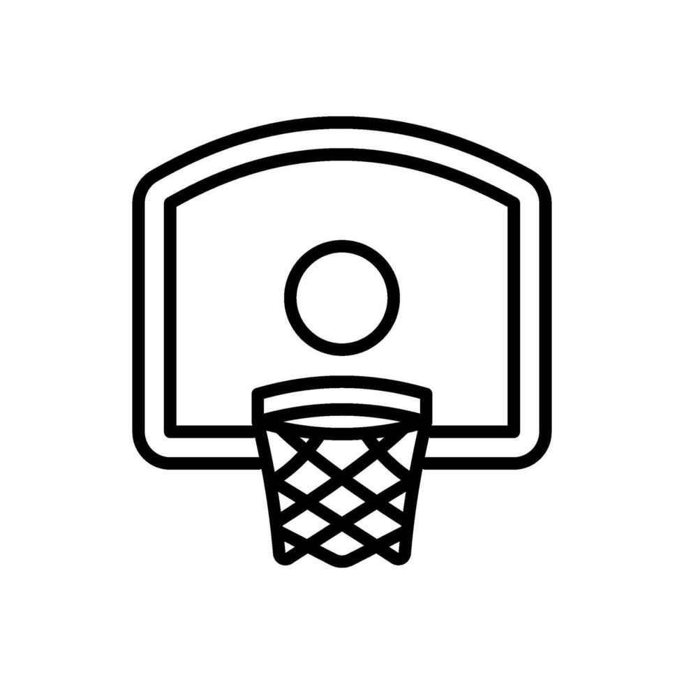 basketball hoop, line icon, isolated background vector