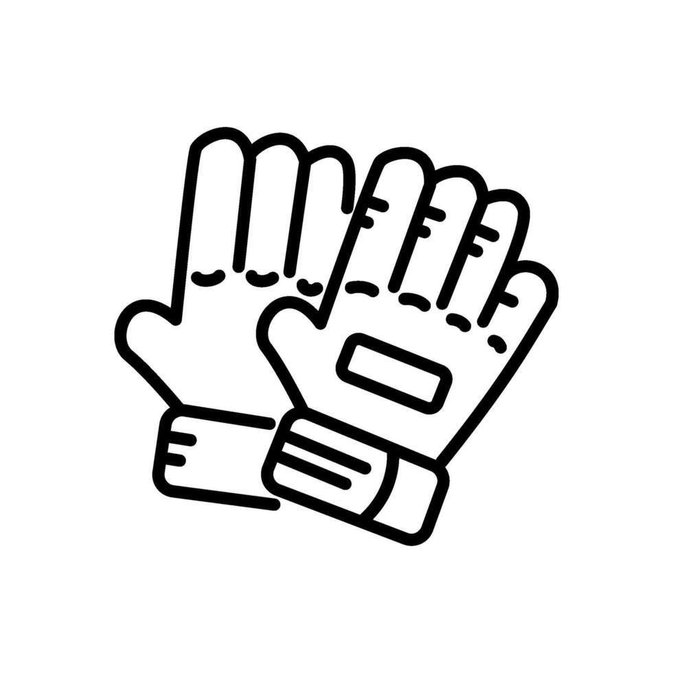 goalkeeper gloves, line icon, isolated background vector