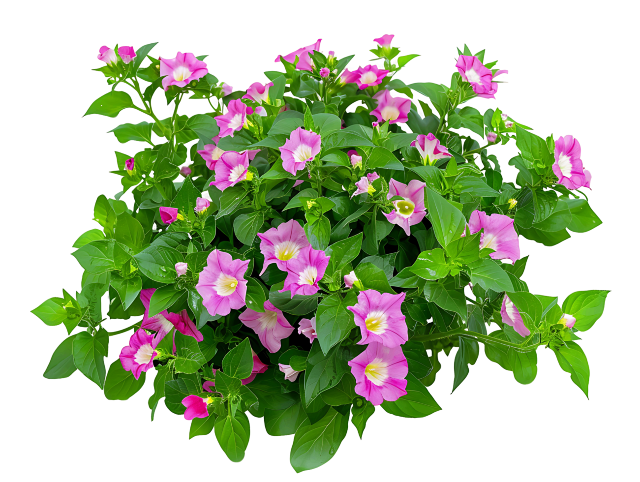 Torenia Fournieri Bush Isolated on Transparent Cutout png