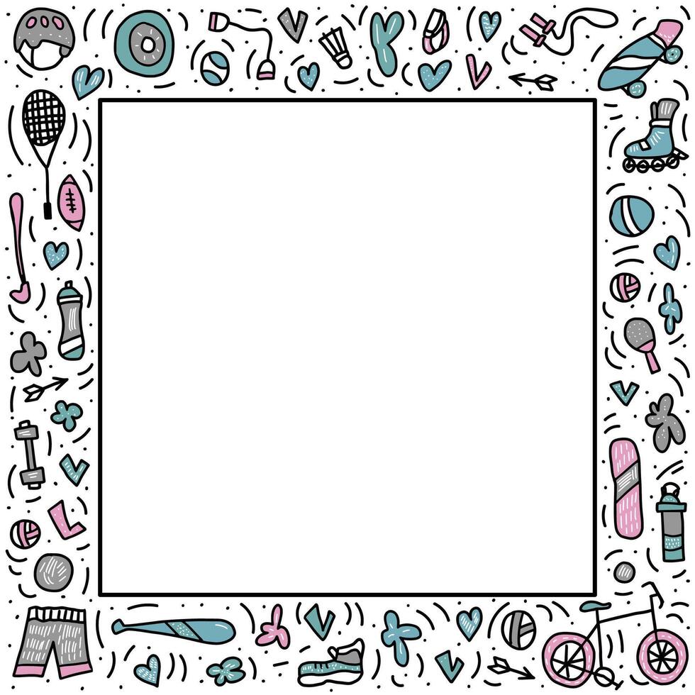 Sport activities symbols. frame with signs. vector