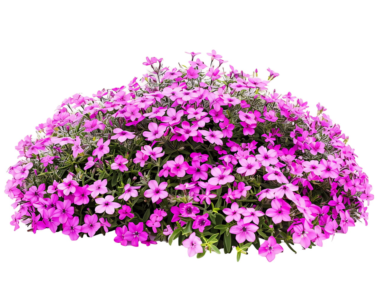 Phlox Subulata Bush with Transparent Background png