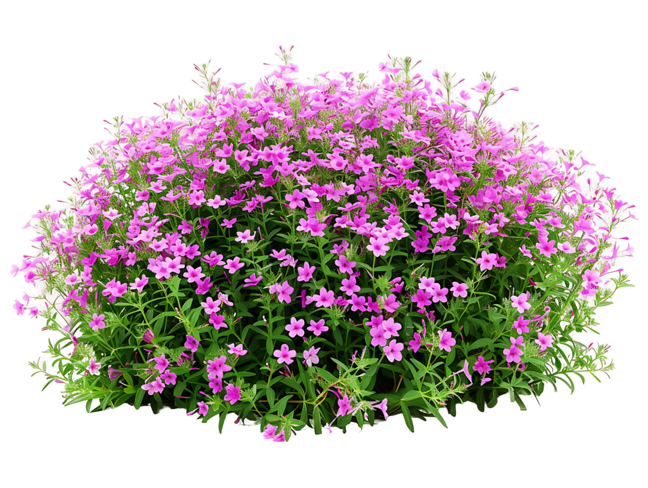 Phlox Subulata Bush Isolated on Clear Background png