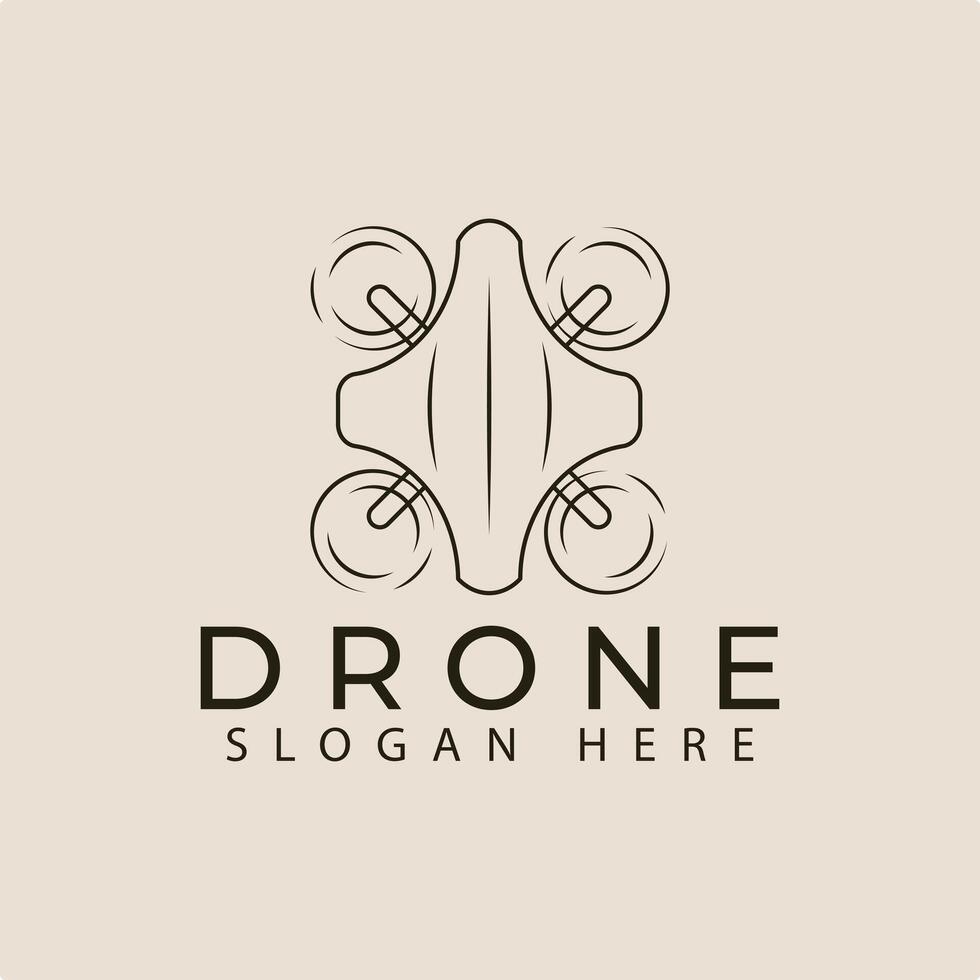 drone line art logo icon and symbol illustration minimalist design. vector
