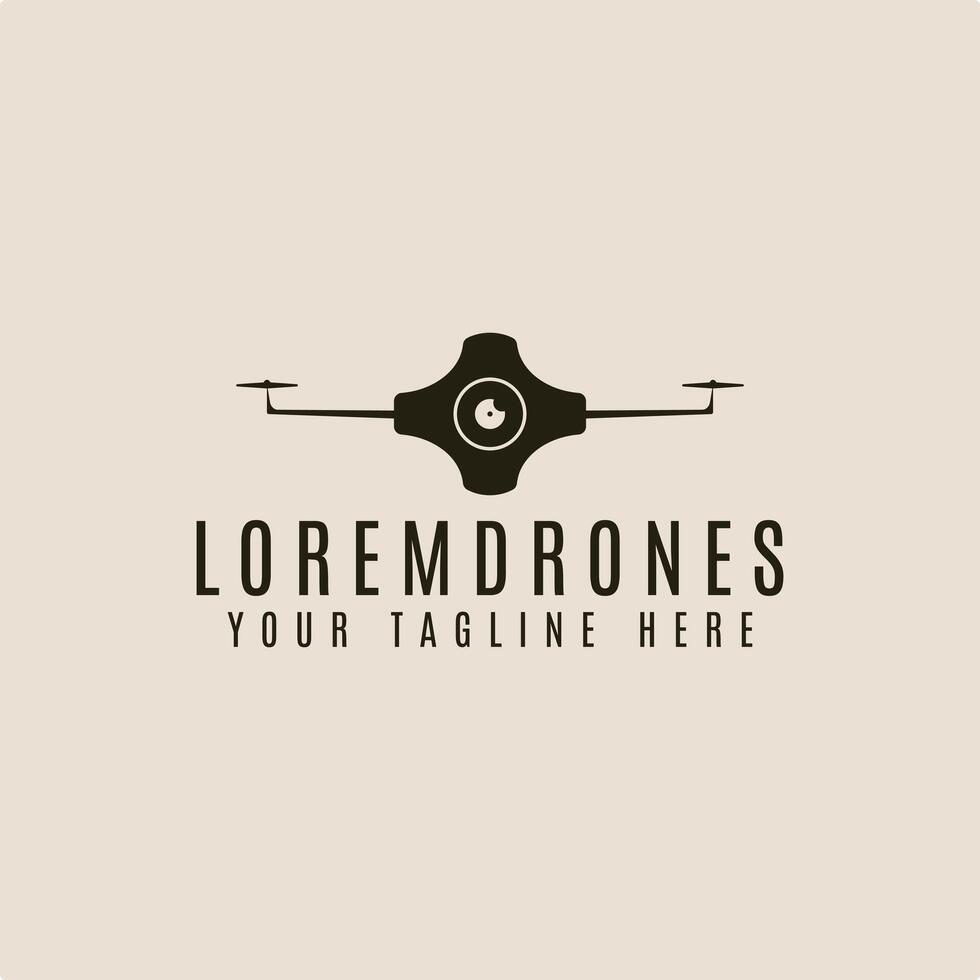 drone vintage logo icon and symbol illustration minimalist design vector