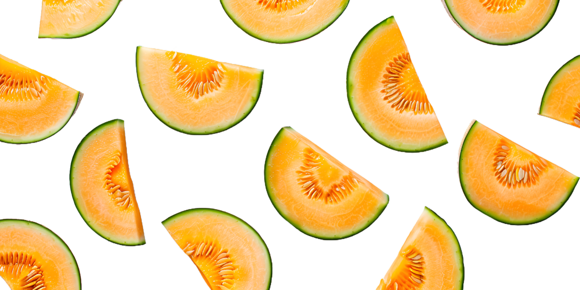 Slice of cantaloupe melon isolated on transparent background png