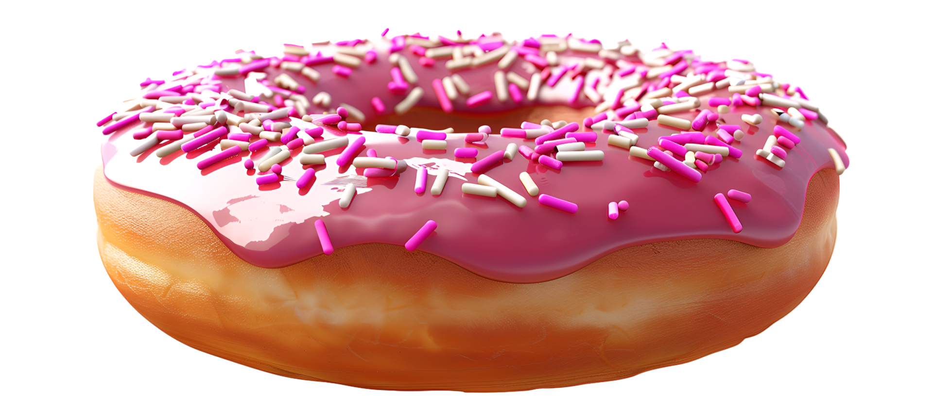 strawberry donut isolated on transparant background png