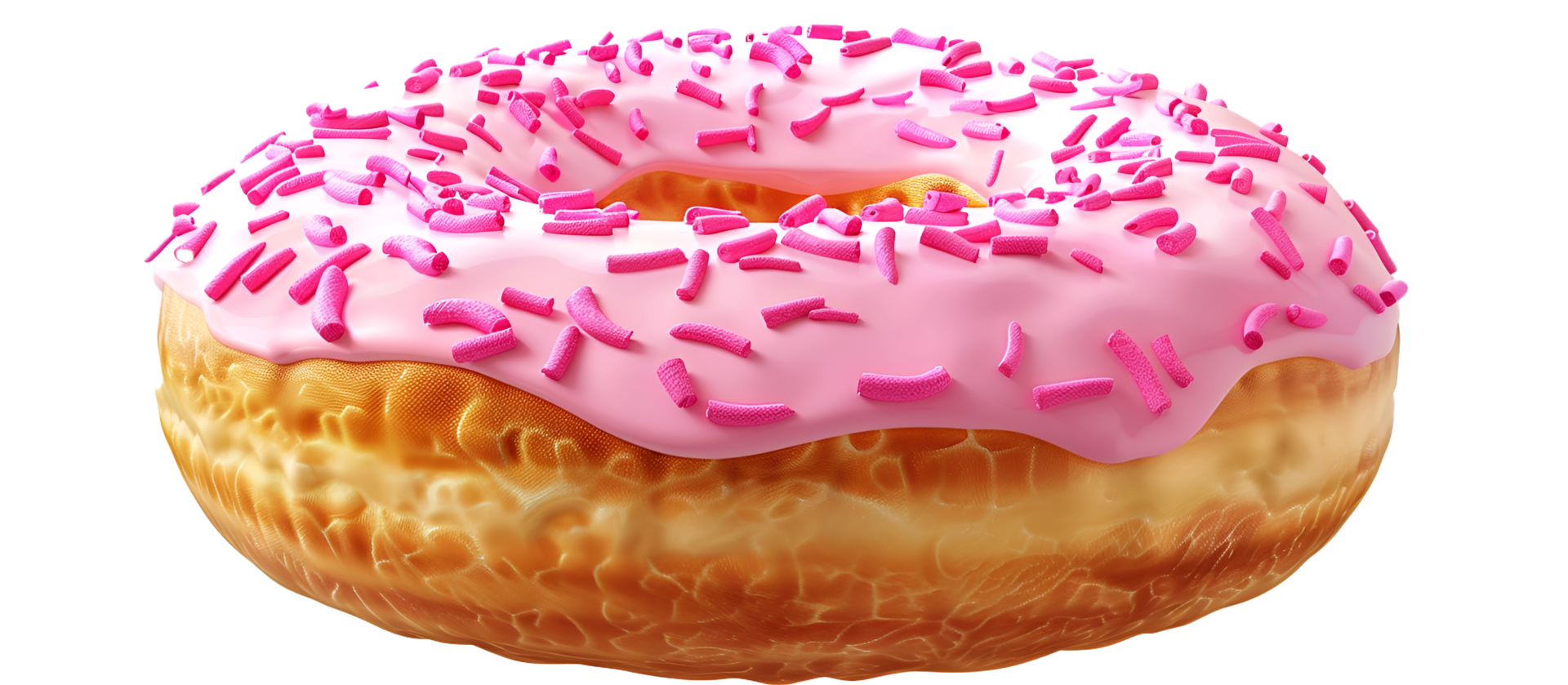 strawberry donut isolated on transparant background png